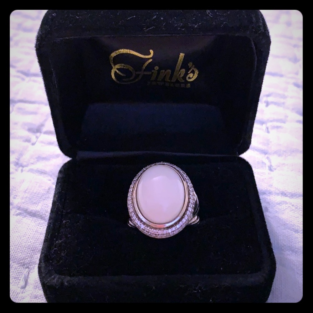 David Yurman White Agate Statement Ring